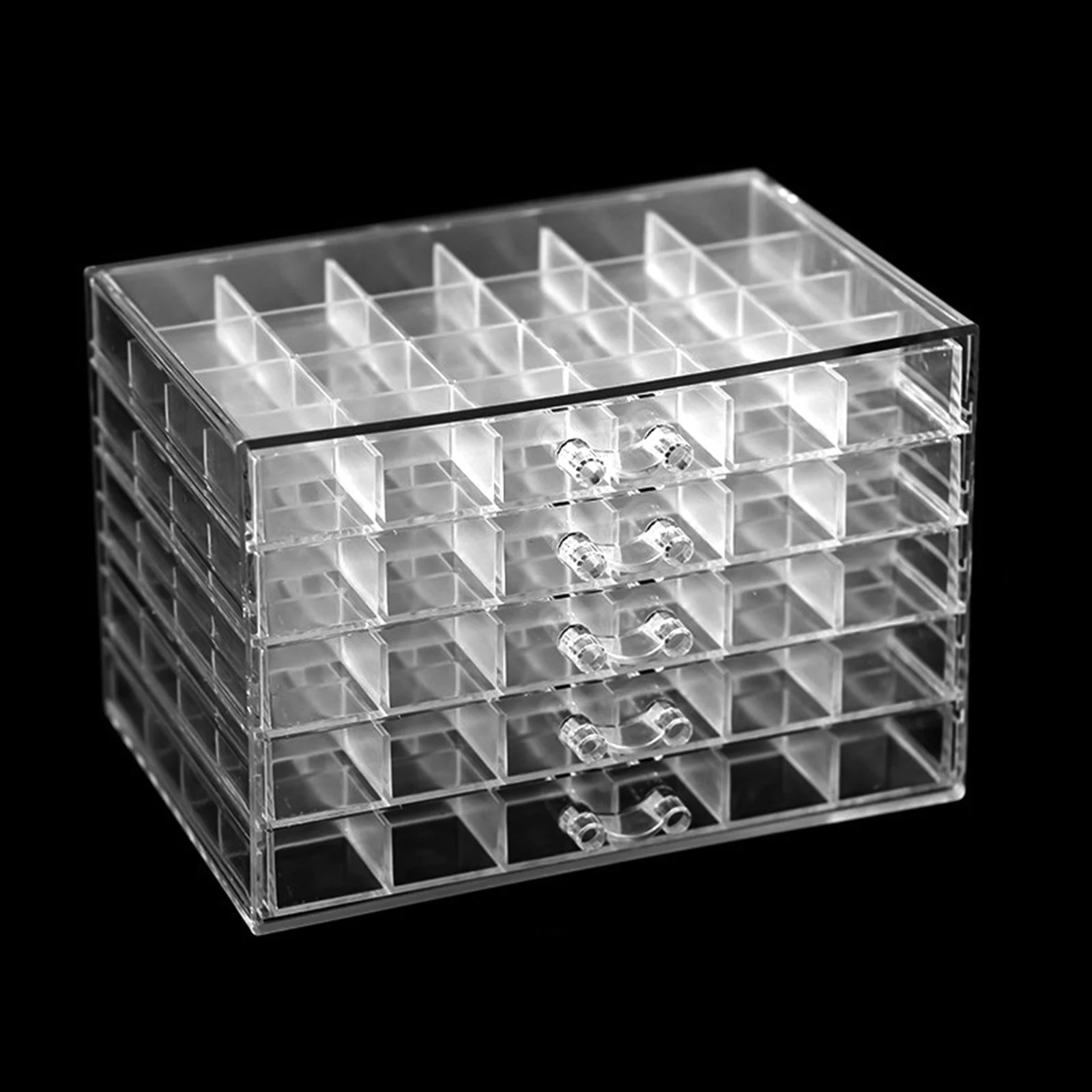 Jewelry Organizer Box Detachable Clear 120 Grids Jewelry Display Stand Drawer Nail Tip Case Earring Rings Necklaces Storage Box