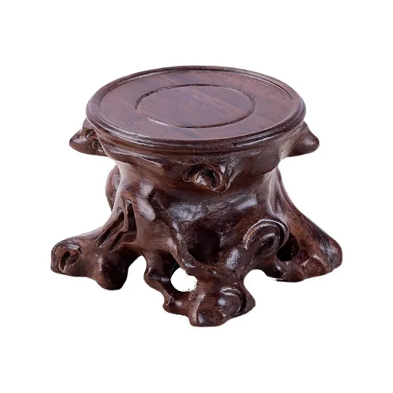 Root Carving Base, Solid Wood, strange Stone, Purple Clay Pot, Vase, Flower Pot, Handicraft, Wooden Bracket