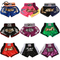 Short Muay Thai Breathable Kickboxing Shorts Kids Adults Match Boxing Pants Men's Women's Boy's Girl's Fight MMA Training Trunks