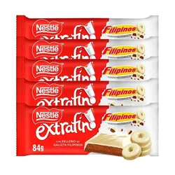 Nestlé Extrafino Filipino Blanco 5 Tabletas de 84g Raíz Inicio Chocolatinas 12567661X5