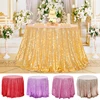 Round Sequin Tablecloth Glitter Sparkling Table Cover Glitter Tablecloth Wedding Birthday Christmas Party  Table Decor Supplies 1
