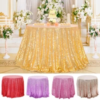 Round Sequin Tablecloth Glitter Sparkling Table Cover Glitter Tablecloth Wedding Birthday Christmas Party  Table Decor Supplies 1