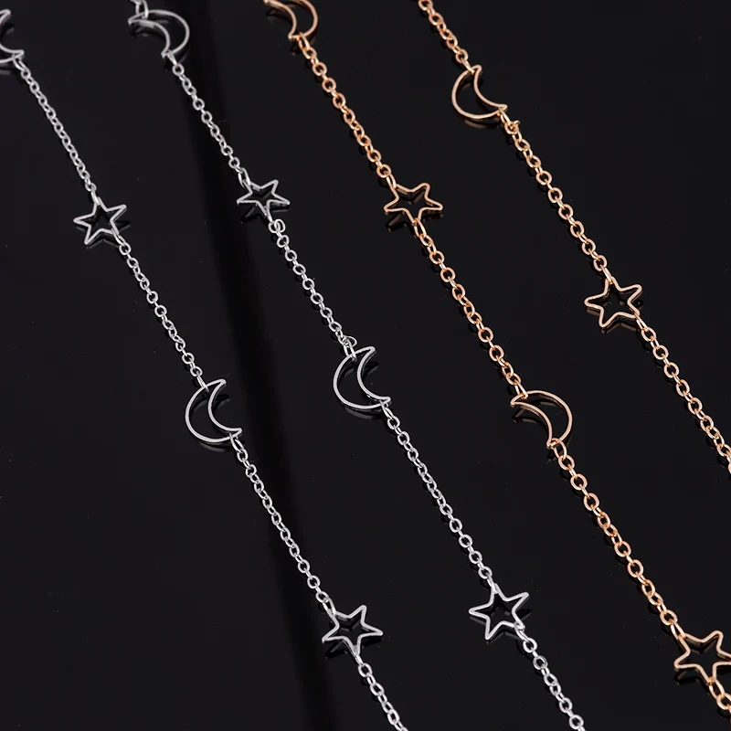

5 Yards Copper Hollow Out Moon Star Charms Copper Chain Star Chains for Jewelry Making DIY Necklace Bracelet Wholesale Supplies
