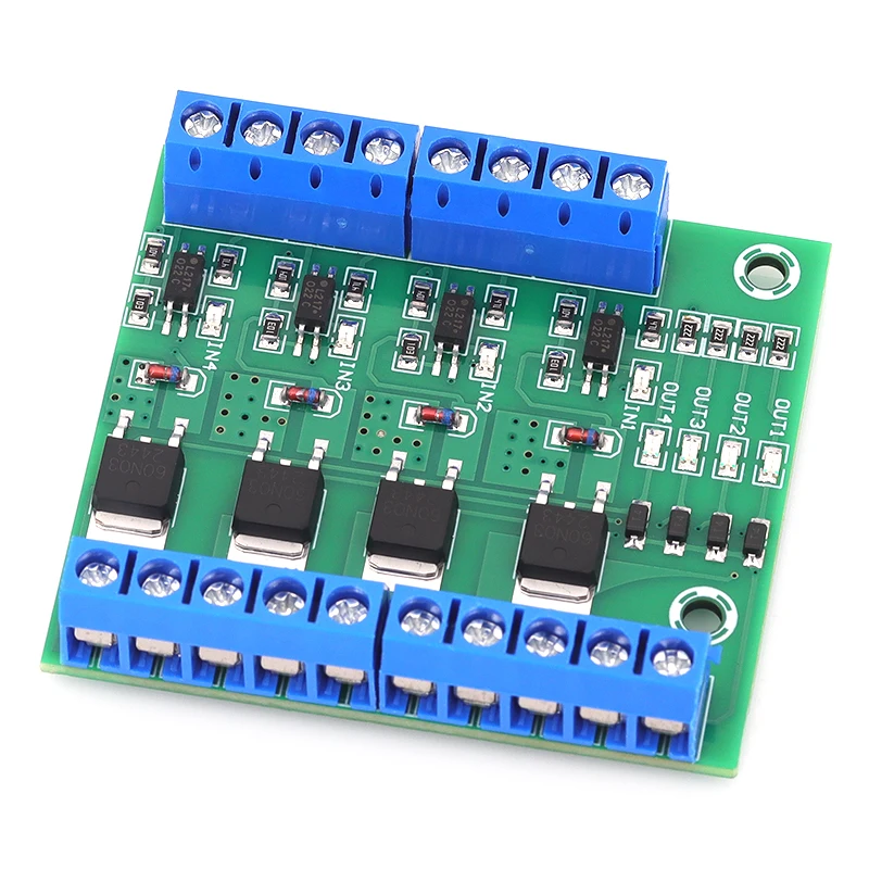 4채널 MOSFET/FET 드라이버 모듈 광커플러 절연 PLC 증폭기 회로 기판 3-20V