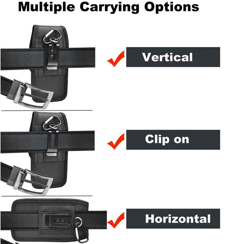 Multi-Function Belt Clip Phone Holster with Wallet and Card Holder – Premium Nylon Pouch
