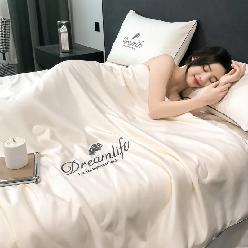 

Home Bedding Quilt New Ice Cool Summer Bedding Set 1/Four Piece Twin Full Size Oversized Duvet Sheet Pillow Case