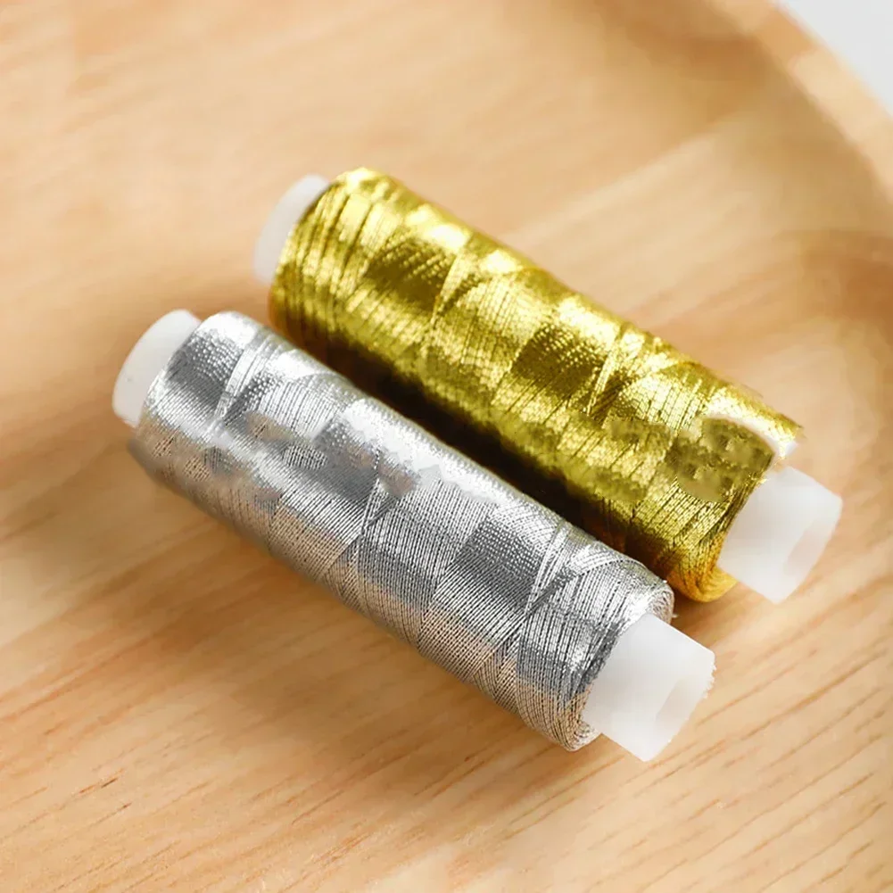 200 Meters /roll Cross Stitch Thread Sewing Tools DIY Gold Silver Line String Bobbin Handmade Crafts Accessories sewing tools