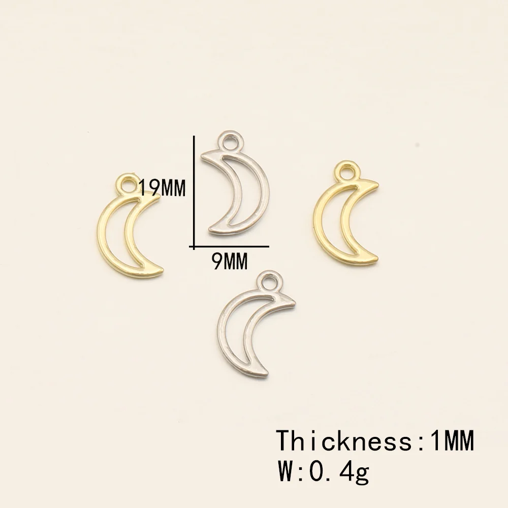 Cordial Design 9*19MM 100Pcs Jewelry Earring Charms/Jewelry Findings & Components/DIY Hand Made/Moon Shape/Zinc Alloy Pendant - cordial