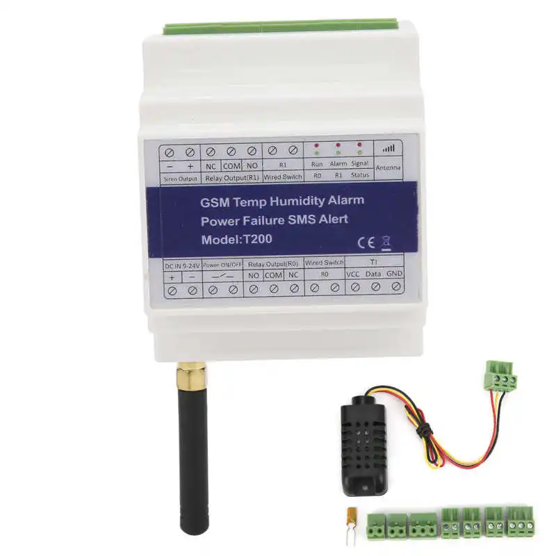 

T200 GSM SMS Remote Control Temperature Status Monitor Alarm Relay Switch for Household Greenhouse Power Failure Alert System