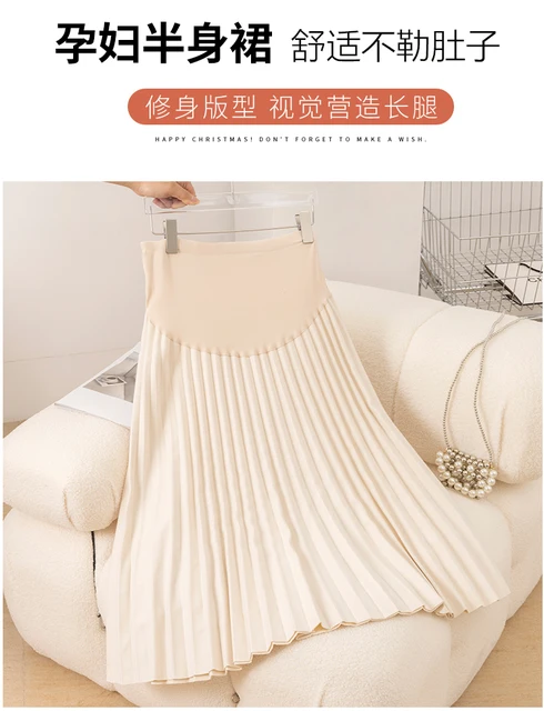 Faldas de maternidad plisadas para mujeres embarazadas, ropa