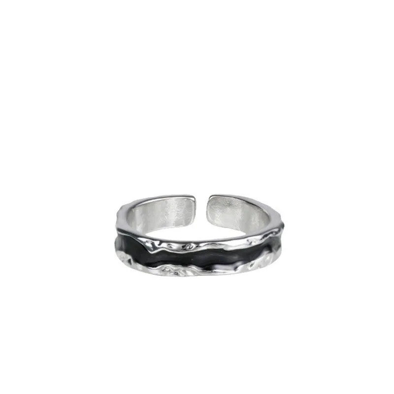 Retro Drop Glaze Irregular Rings Adjustable Couple Rings For Man Woman Punk Gothic Y2K Jewelry Gift