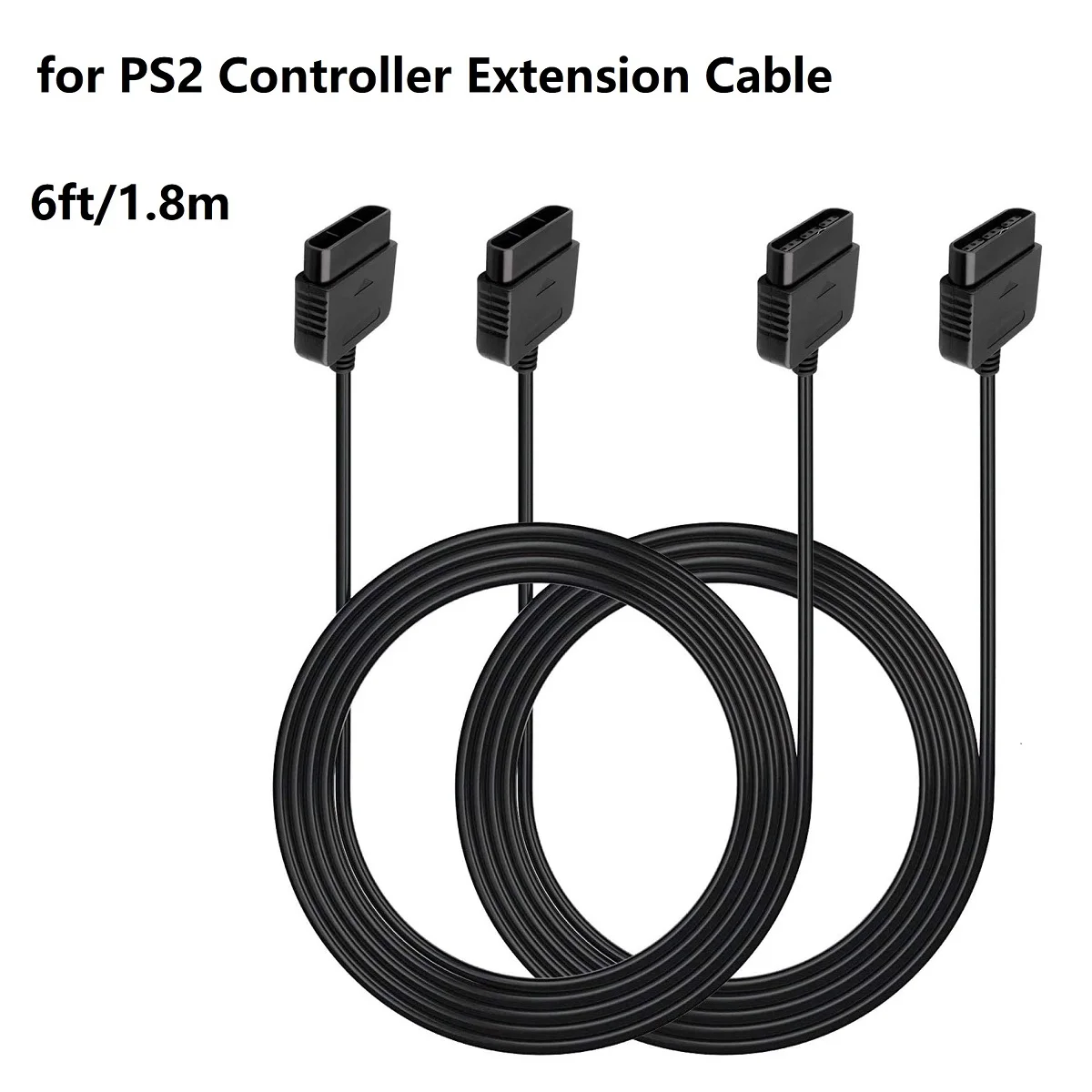 2 PACK PS2 Controller Extension Cable Cord 6ft/1.8m Controller