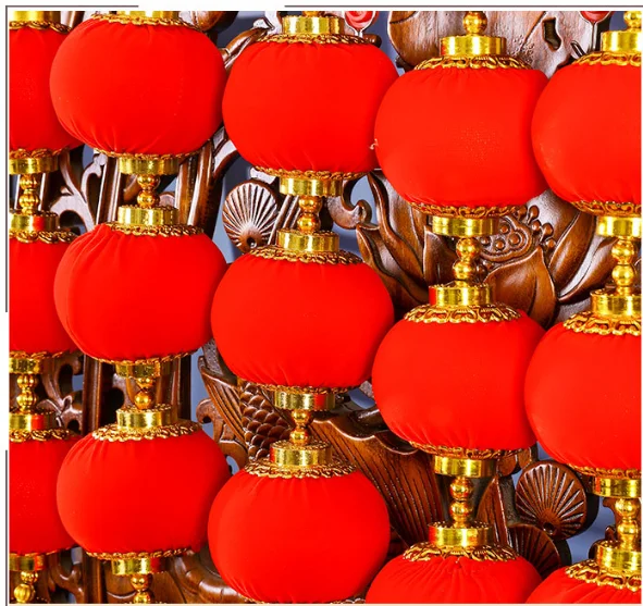 Hängende neue Jahr rote Laterne Behänge Quasten rote Kugel Laterne Schnur chinesischen Stil handgemachte dekorative Kugel Frühlingsfest – Detail 8