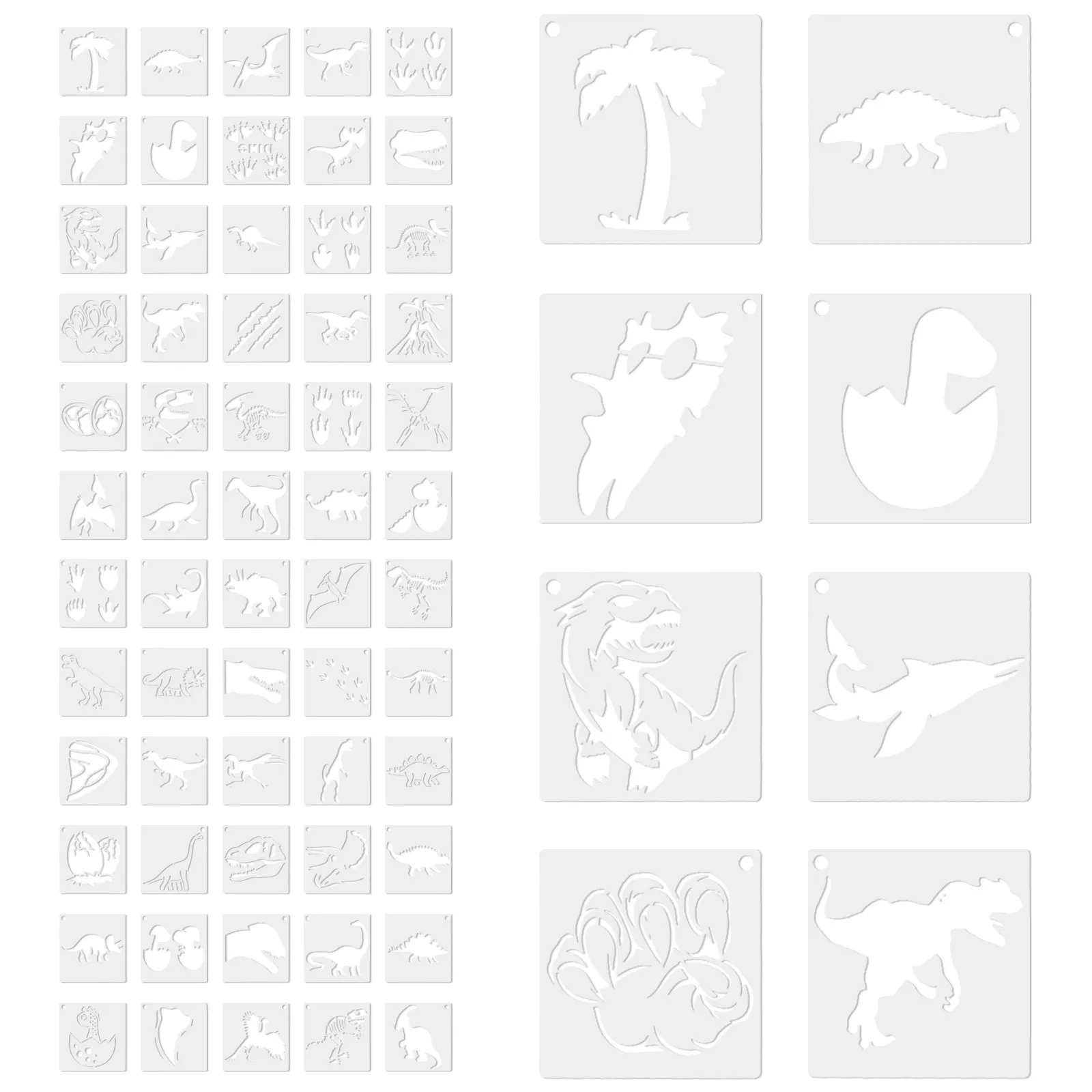 60Pcs 벽 예술 DIY 프로젝트를위한 안전하고 내구성이 뛰어난 동물 스텐실 사랑스러운 장식품 인쇄 스텐실 장식 사인 스텐실