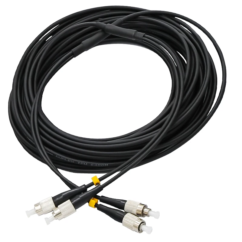 Outdoor Armored Optical Fiber SC-SC/FC/LC Single-mode 2 Cores Steel Wire Armored Pigtail Cable Jump Patch Cord 20m To 50m Fiber Optic Transceiver Network Cable Terminals Multi Functional Cable Type C EDL Cable