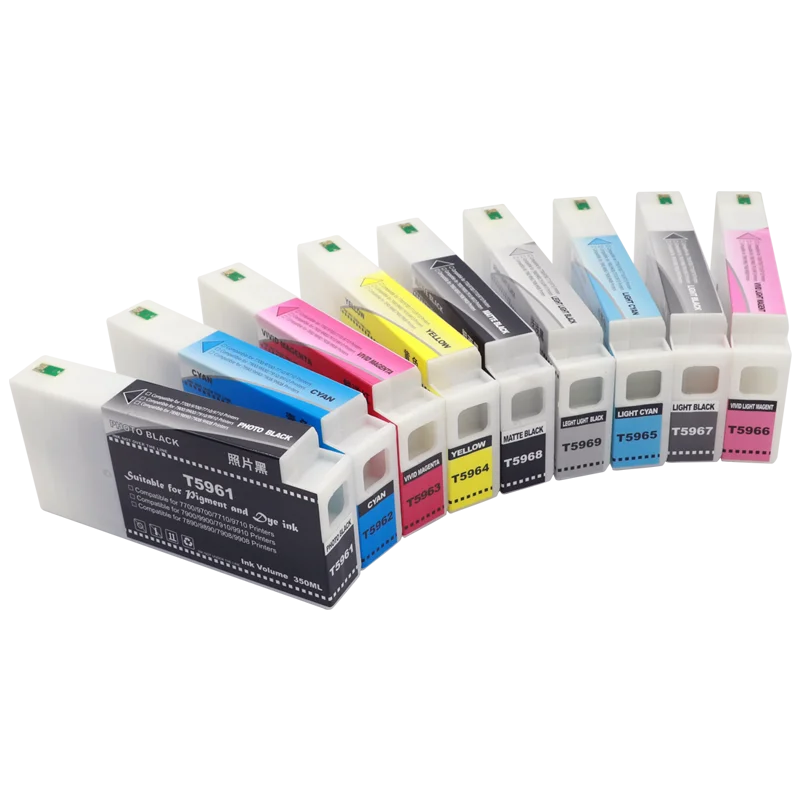para Cartuchos de Impressora Epson 9908 Pigmento Epson 7908 7890 9890 9908 9710 7710 9910 7910 7900 9910 Cartucho de Tinta T5961-t5969 T596a T596b - Imagem 6