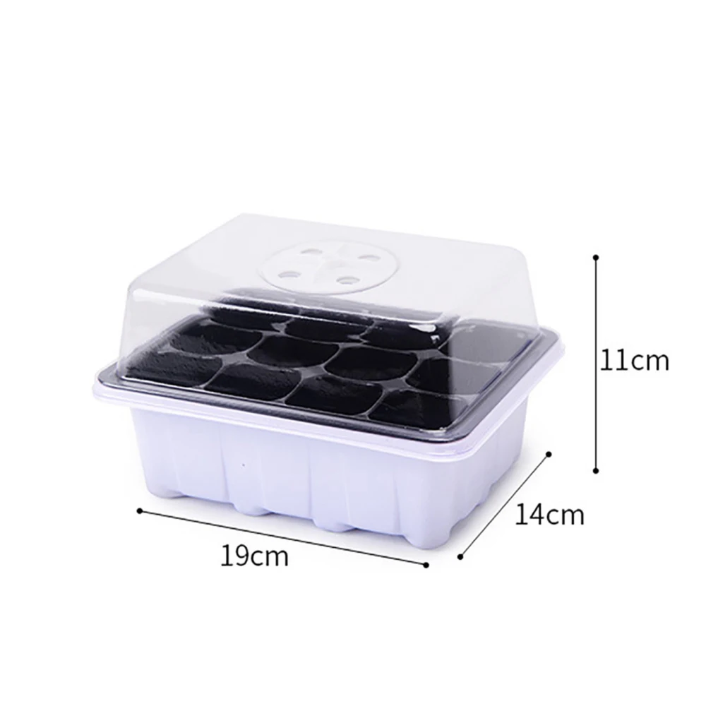 13pcs Plant Germination Tray Set 12 Cells Seedling Starter Trays Kit with Humidity Lid and Base for Greenhouse Seed Germination