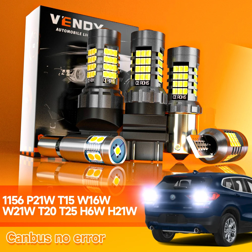 2pcs 1156 BA15S P21W T15 W16W 921 7440 W21W T20 3157 3156 T25 H6W H21W LED Reverse Light Backup Lamp Canbus Accessories