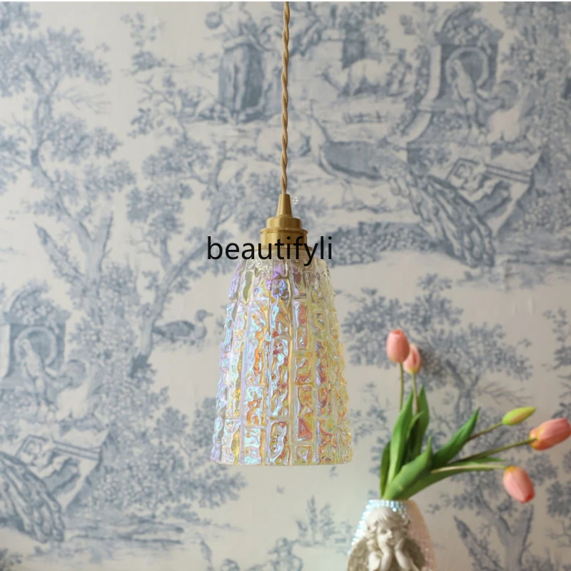 

Creative Aurora Colorful Glass Small Droplight Entrance Bar Bedroom Bedside Bay Window Lamps