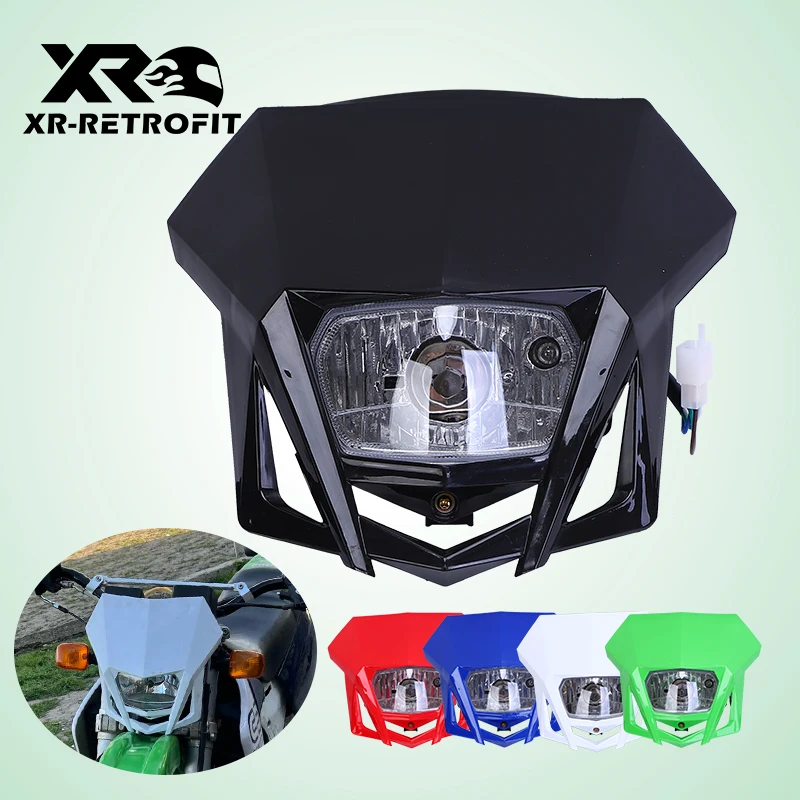 

Motorcycle Headlight Headlamp Fairing Farol De Milha Para Moto For HONDA XR CRF 150 230 250 450 Dirt Bike Universal