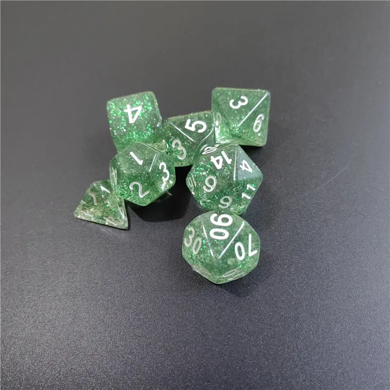 Dice Set 7 PCs 1 Set Transparent Flash Point Acrylic D4 D6 D8 D10 D12 D20 Multi-sided TRPG Dungeons & Dragons Game