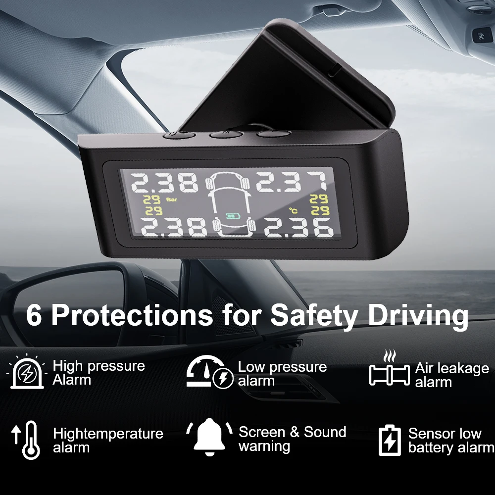 Auto-Sicherheitsalarmsysteme mit 4-teiligem externen Sensor, kabelloses Mini-Auto-Reifendruckkontrollsystem, USB TPMS – Detail 20
