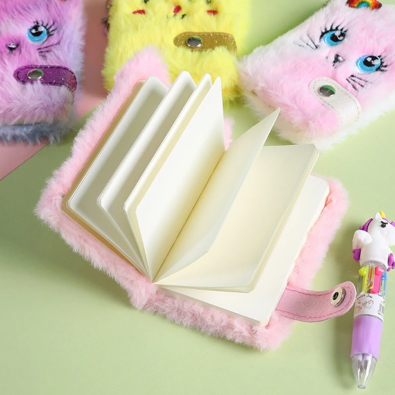 Pocket Notebook Plush Notepad with Keychain Portable Address Book for Children Adult Note Taking Writing Drawing