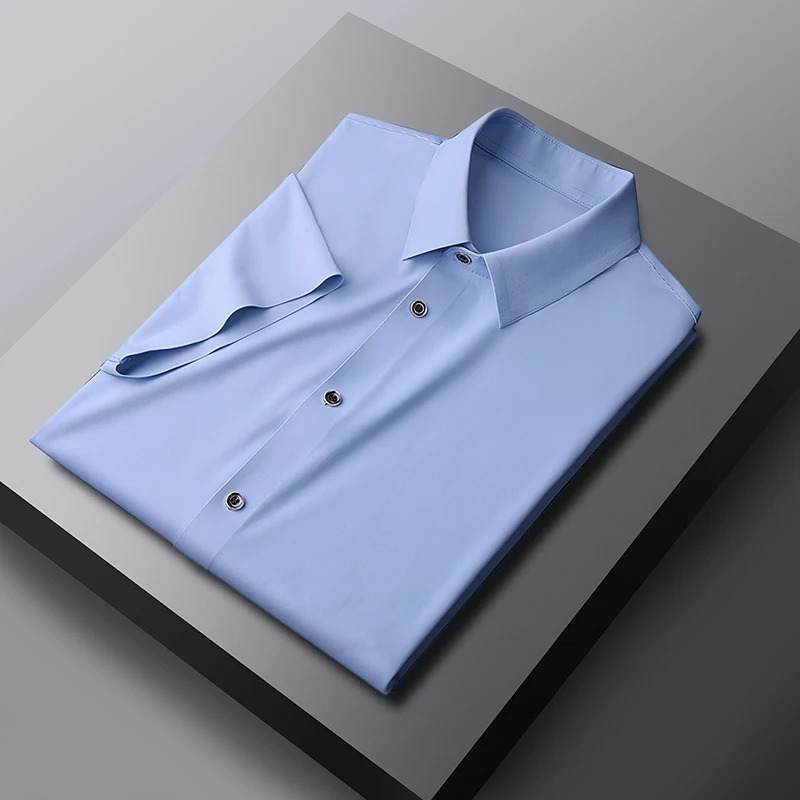 Summer Thin Men's Seamless Sports Leisure Shirt Comfortable Ice Silk Breathable Outdoor Sports Solid Color Top
