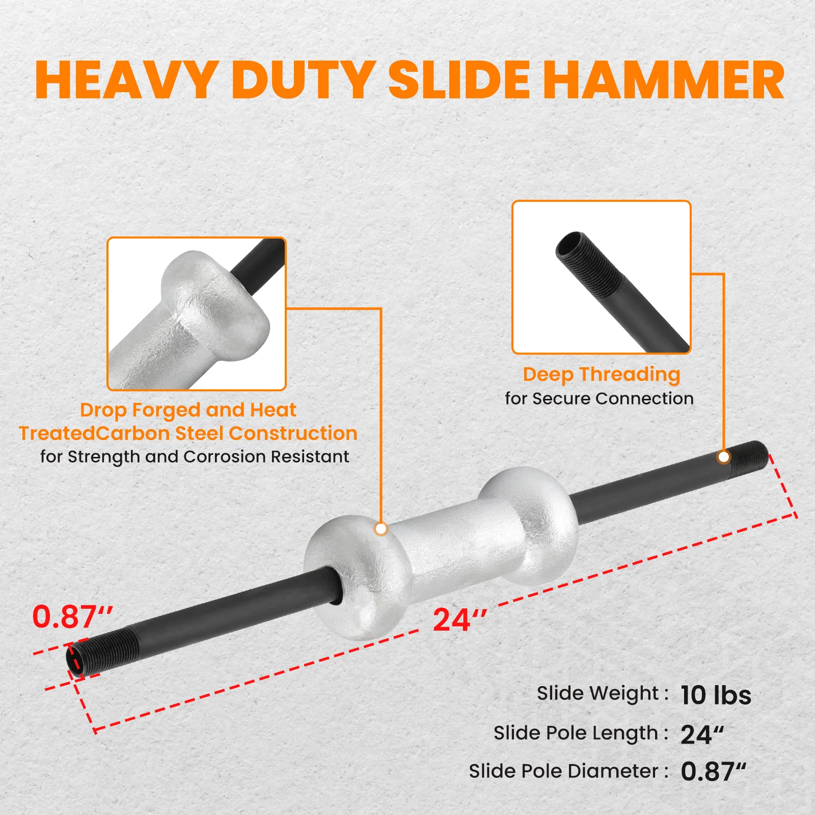 18Pcs Slide Hammer Dent Puller Auto Body Repair Kit Bearing Removal Tool Set