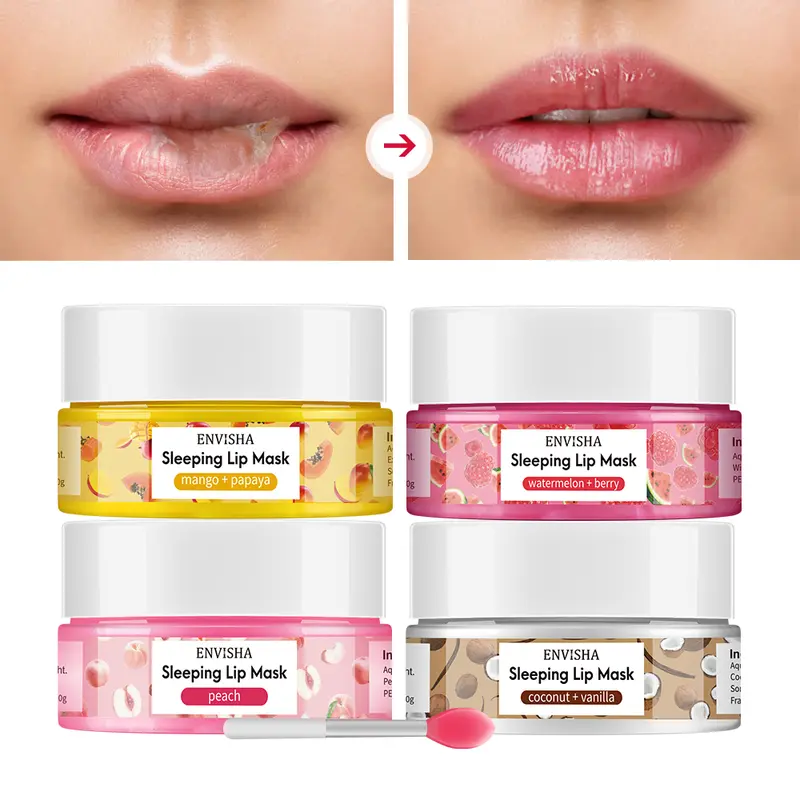 ENVISHA Mango Lip Sleep Mask Night Sleeping Maintenance Moisturizing Fade Lip Lines Nourishing Lip Balm Skin Care Beauty Health - Image 3