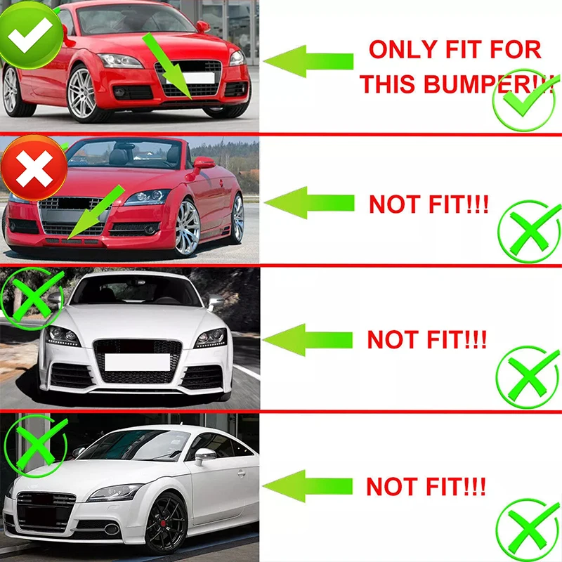 Honeycomb Front Fog Light Grille Bezel for Audi TT Coupe Convertible 2011 2012 2013 2014 Gloss Black Fog Lamp Grille Mesh