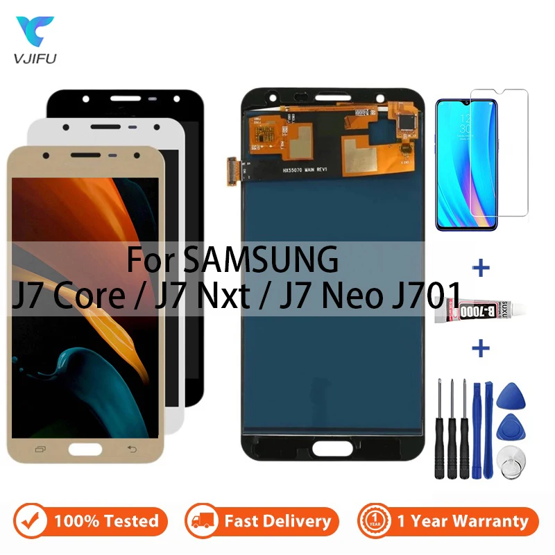 

LCD For Samsung Galaxy J7 Core J701 J7 Nxt J7 Neo J701F Display Touch Screen Digitizer Assembly SM-J701M Replacememnt with Gifts