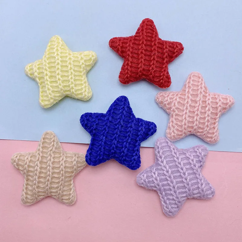 30Pcs Häkeln Stern Gepolsterte Applikation Für kinder Stirnband Haar Clip Zubehör Tuch Hüte Dekoration Patches – Detail 5