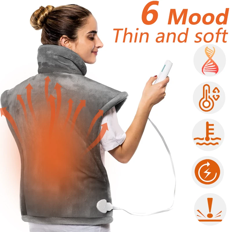

Winter Body Warmer Electrical Shawl Blankets Back Neck Shoulder Body Heated Pad Adjustable Temperature Timing Heated Soft Shawls