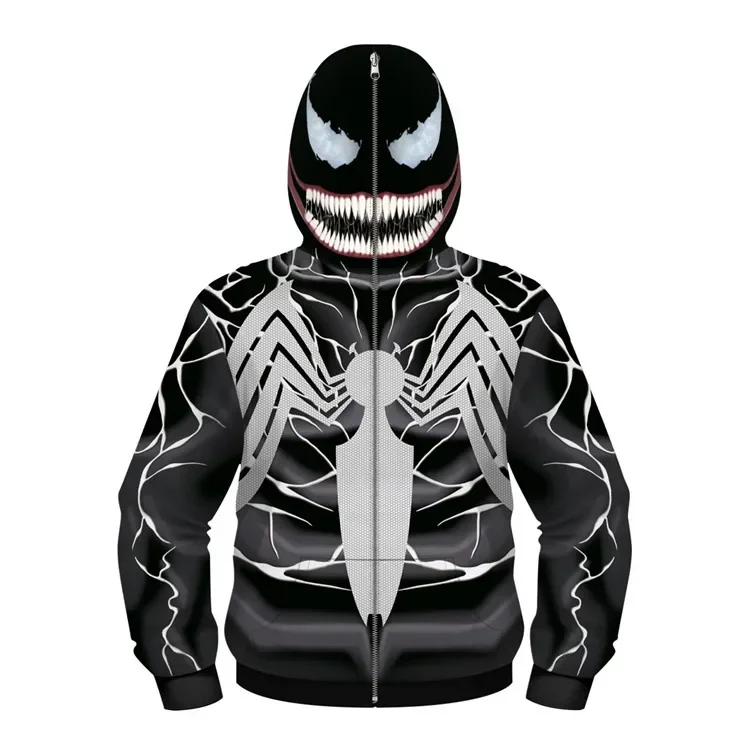 thumbnail image 1 of Sudadera con capucha de superhéroe Spiderman de Los Vengadores para niños, sudadera con cremallera 3D de Miles Morales, chaqueta de Iron Man, disfraz de Cosplay de Anime para niños y niñas, 1 of 5