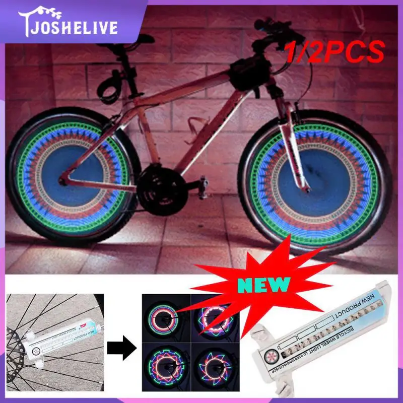 

1/2PCS Bike Tyre Tire Wheel Lights 16 LED Flash Spoke Light Warning Light Colorful Lamp Wheel Light Bike