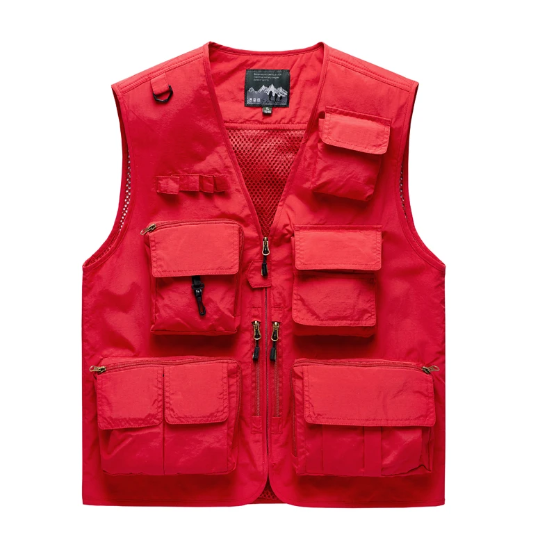 2024 New Men's Vest Multi-Pocket Military Tactical Vest Mesh Breathable Detachable Waistcoat Outdoor Mountaineering Fishing Wear
