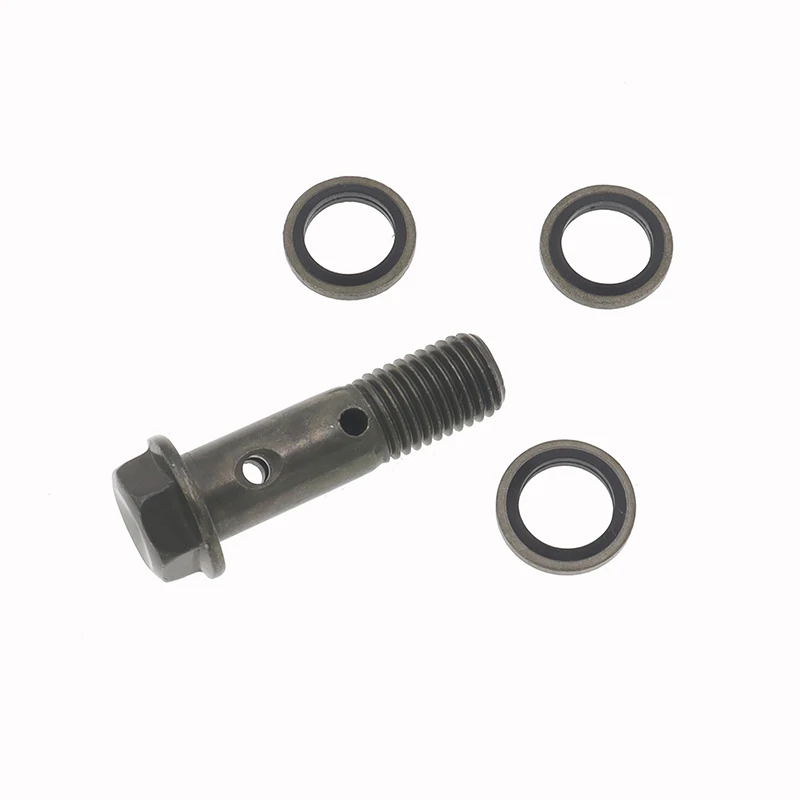 Boulon De Vidange Moto M10x1.25 - Vis Creuse Double Trou Pour Frein Banjo - Compatible ATV, Scooter, Quad