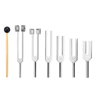 6Pcs/Set 128Hz 256Hz 512Hz 1024Hz 2048Hz 4096Hz Tuning Fork With Hammer For Tuning Fork Kit Healing Sound Vibration Tool 1