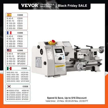 VEVOR DIY 금속 가공용 미니 금속 선반, 금속 기어, 디지털 제어 벤치탑 밀링 기계, 650W