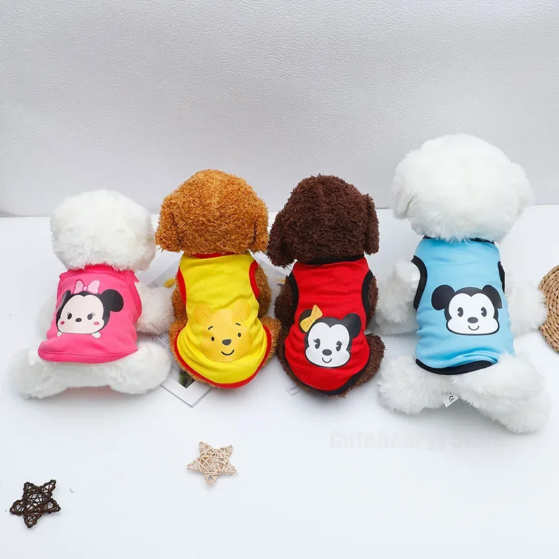 Disney Mickey Minnie Pet Vest Summer New Cute Cartoon Fashion Dog Cat Windproof Soft Comfortable Clothing Outdoor Apparel Gifts