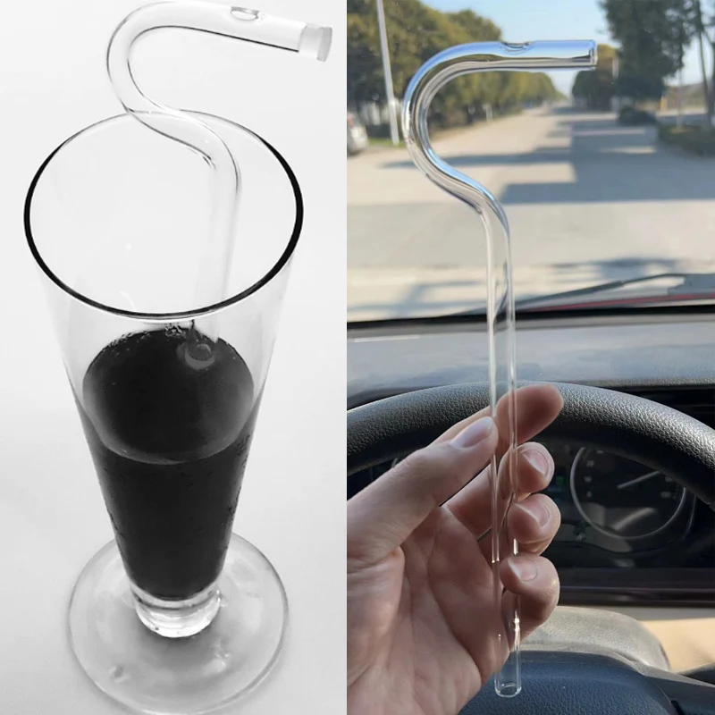 NEW 1PCS Anti Wrinkle Straw Reusable Glass Drinking Straw Tiktok Anti