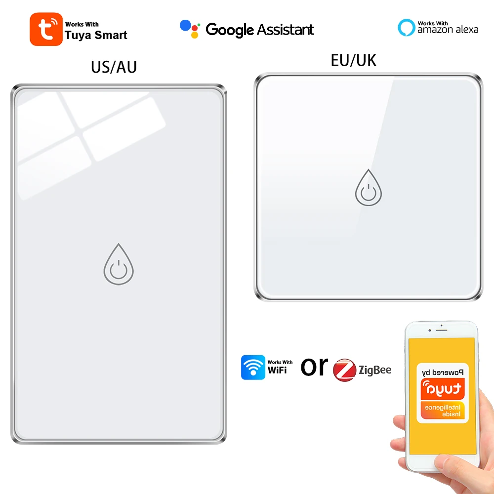 Wifi Zigbee Interruptor da Caldeira Tuya Interruptor Inteligente Toque para Aquecedor Alta Potência 3200w com Controle de Voz do Relé 20a Alexa Google Home