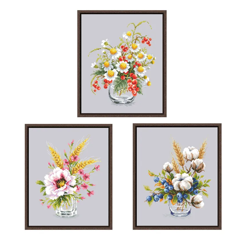 Cross Stitch Kits 18ct 14ct 11ct Silver Canvas Fabric Cotton Thread DIY Embroidery Home Wall Decoration