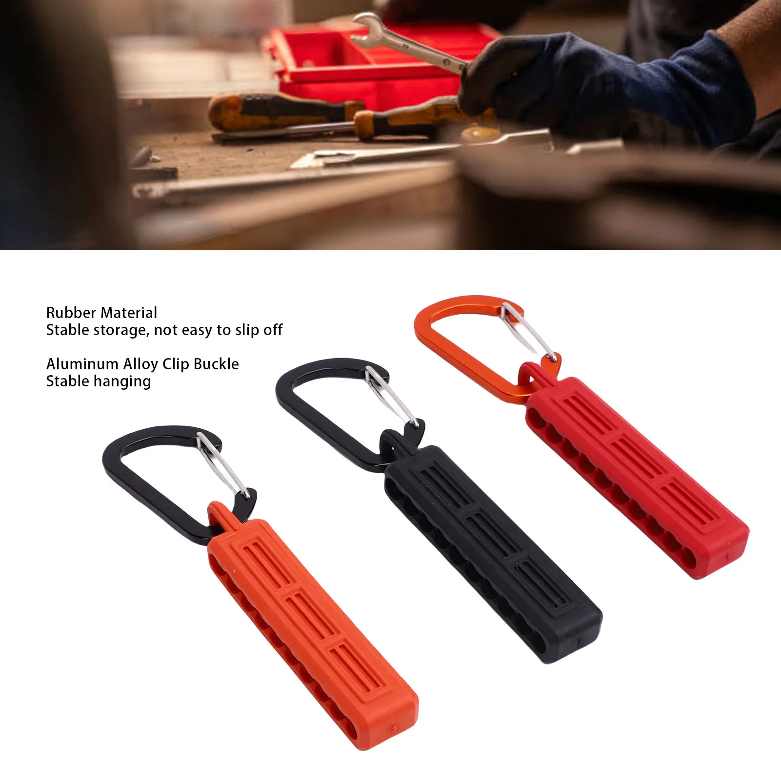 10 Hole Bit Holder 1/4 Inch Shank Screwdriver Drill Bit Storage Organizer with Clip Hook Bit Holder Screwdriver Bit Holder