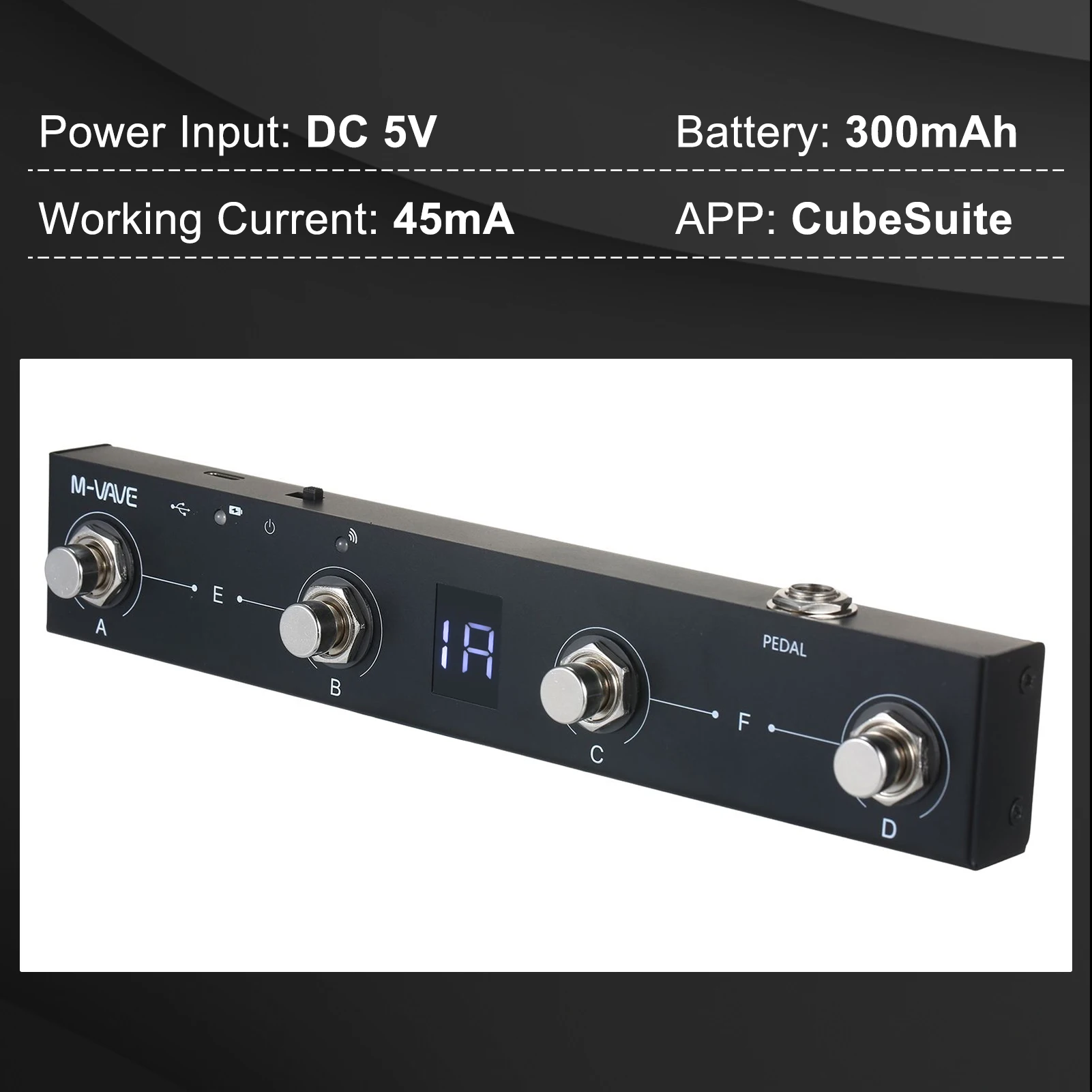 M-VAVE Chocolate Plus Wireless Midi Controller Keyboard 4Buttons Foot Switch Support MIDI Host Interface Control Function