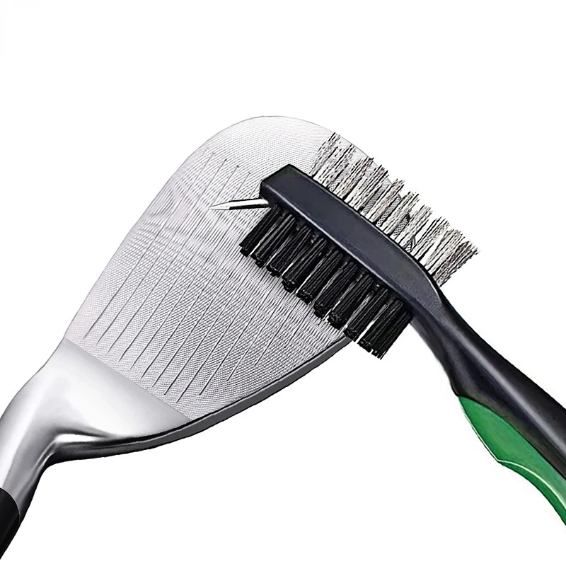 Golfe escova de limpeza dupla face golf club escova de lã de aço de náilon bola escova acessórios de golfe