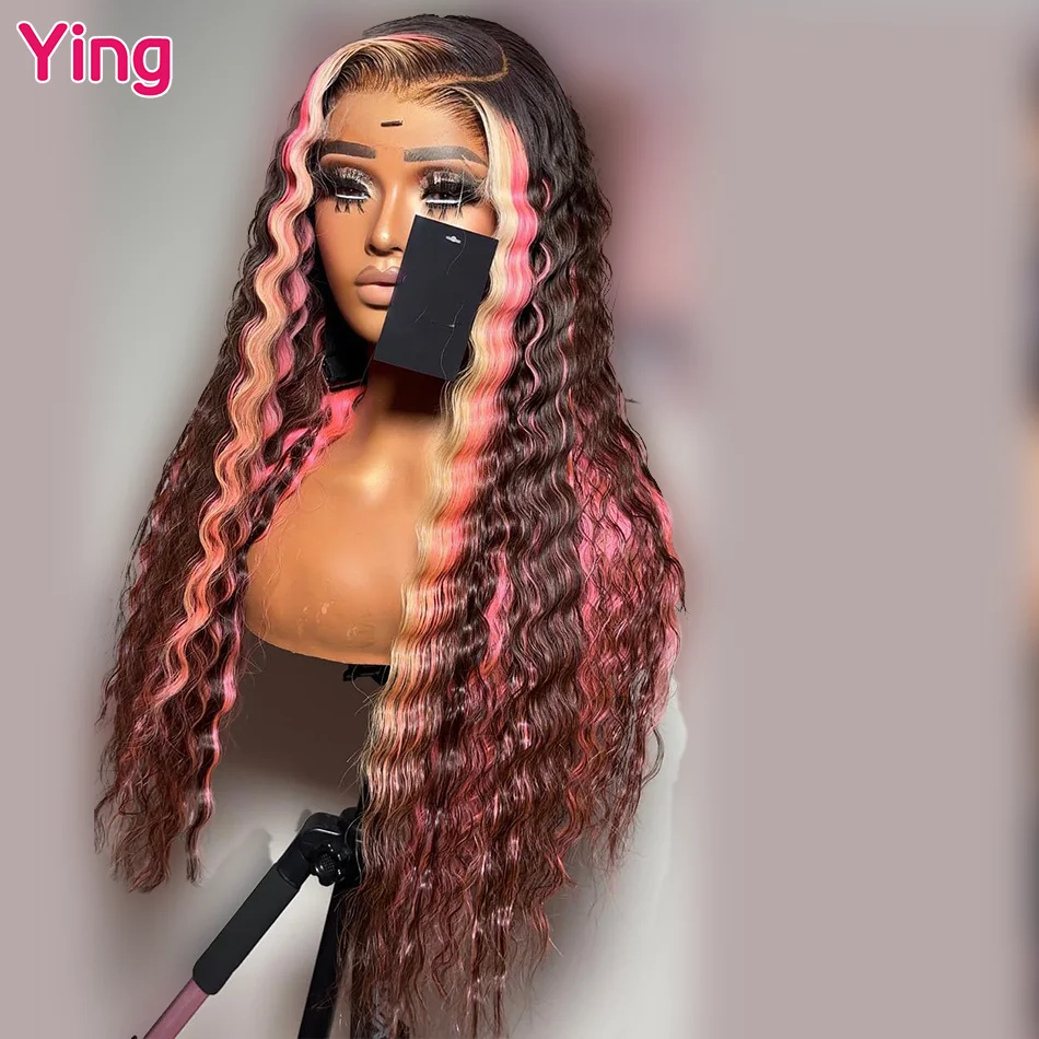 Ying Neapolitan Colored Pink Brown 13x6 Lace Front Wig Deep Wave 5x5 Lace Wig Remy 13x4 Lace Front Wig PrePlucked With Baby Hair