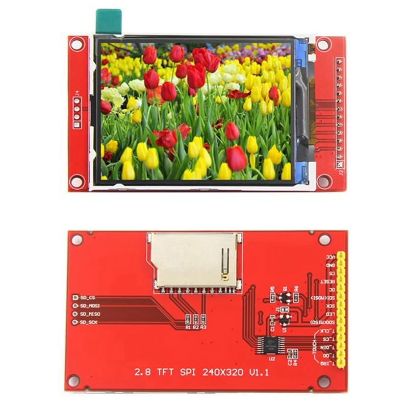 SPI TFT LCD ÷  г, ILI9341, PCB , 240X320 , 5V, 3.3V, STM32, 2.8 ġ