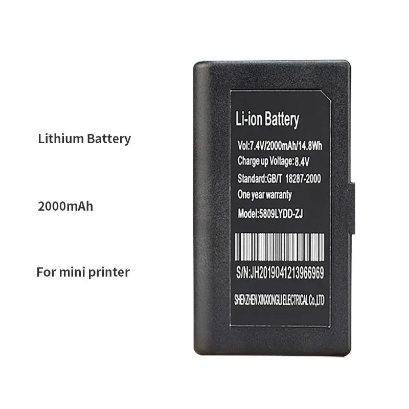 Bateria de Lítio 1500mah para Mini Impressora Portátil 5801 5802 5805 5807 Pos Bateria Móvel sem Fio da Impressora do Recibo de Bluetooth - Imagem 6